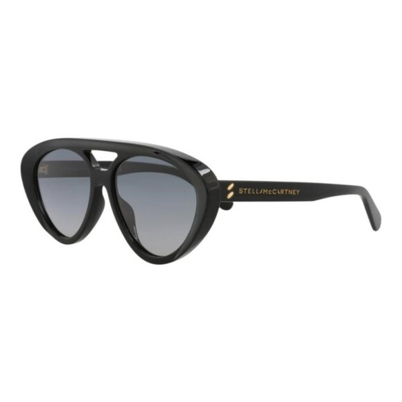 Stella McCartney Womens Aviator Black Black Smoke Fashion Designer Eyewear - Picture 1 of 4